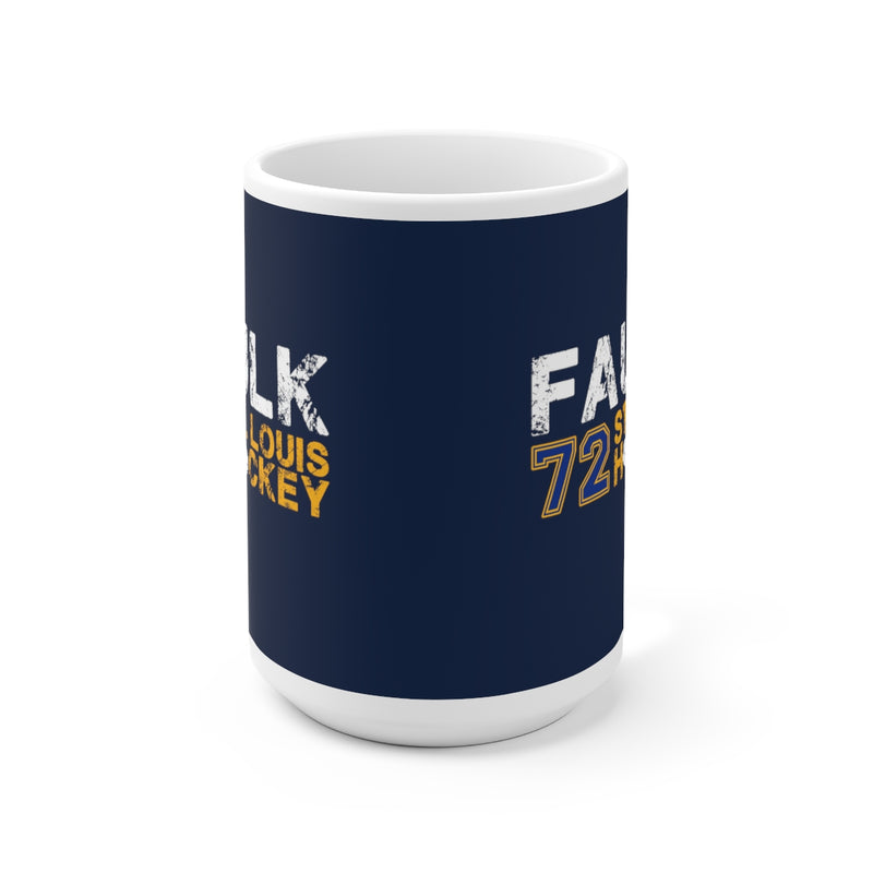 Faulk 72 St. Louis Hockey Ceramic Coffee Mug In Navy, 15oz