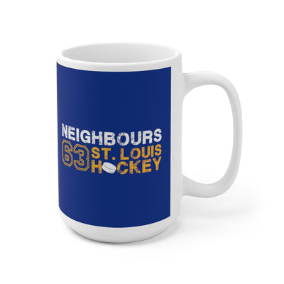 Neighbours 63 St. Louis Hockey Ceramic Coffee Mug In Blue, 15oz