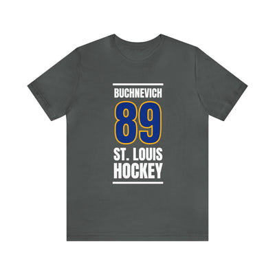 Buchnevich 89 St. Louis Hockey Blue Vertical Design Unisex T-Shirt