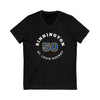 Binnington 50 St. Louis Hockey Number Arch Design Unisex V-Neck Tee