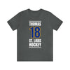 Thomas 18 St. Louis Hockey Blue Vertical Design Unisex T-Shirt