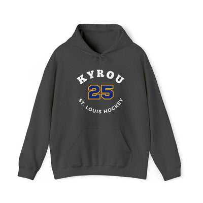 Kyrou 25 St. Louis Hockey Number Arch Design Unisex Hooded Sweatshirt