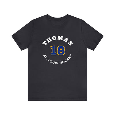 Thomas 18 St. Louis Hockey Number Arch Design Unisex T-Shirt