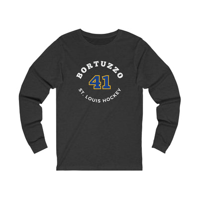 Bortuzzo 41 St. Louis Hockey Number Arch Design Unisex Jersey Long Sleeve Shirt