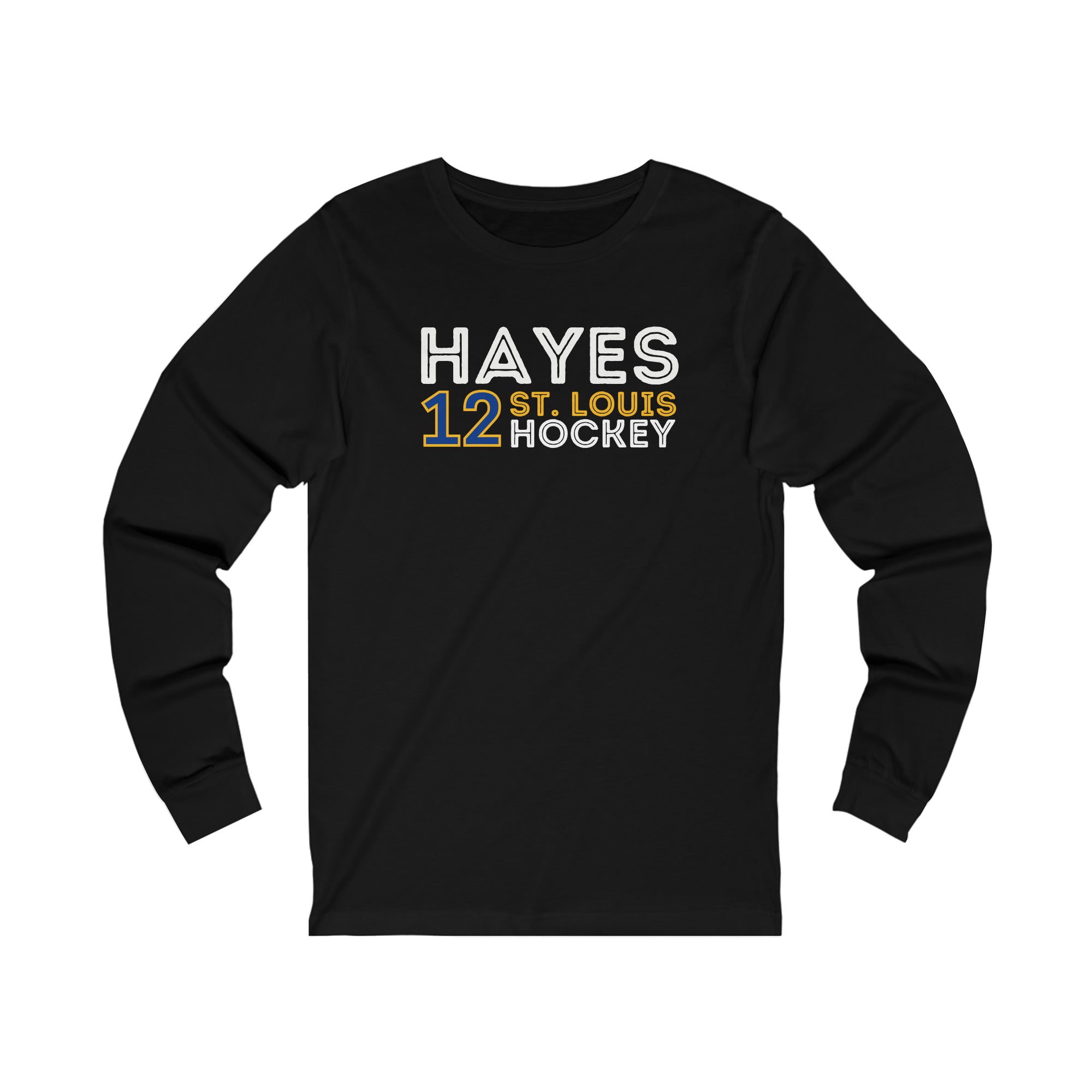 Hayes 12 St. Louis Hockey Grafitti Wall Design Unisex Jersey Long Sleeve Shirt