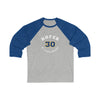 Hofer 30 St. Louis Hockey Number Arch Design Unisex Tri-Blend 3/4 Sleeve Raglan Baseball Shirt