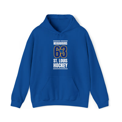 Neighbours 63 St. Louis Hockey Blue Vertical Design Unisex Hooded Sweatshirt