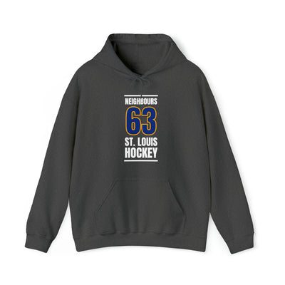 Neighbours 63 St. Louis Hockey Blue Vertical Design Unisex Hooded Sweatshirt