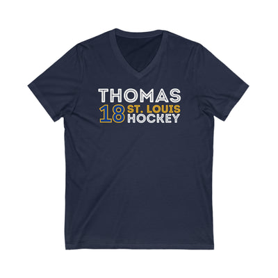 Thomas 18 St. Louis Hockey Grafitti Wall Design Unisex V-Neck Tee