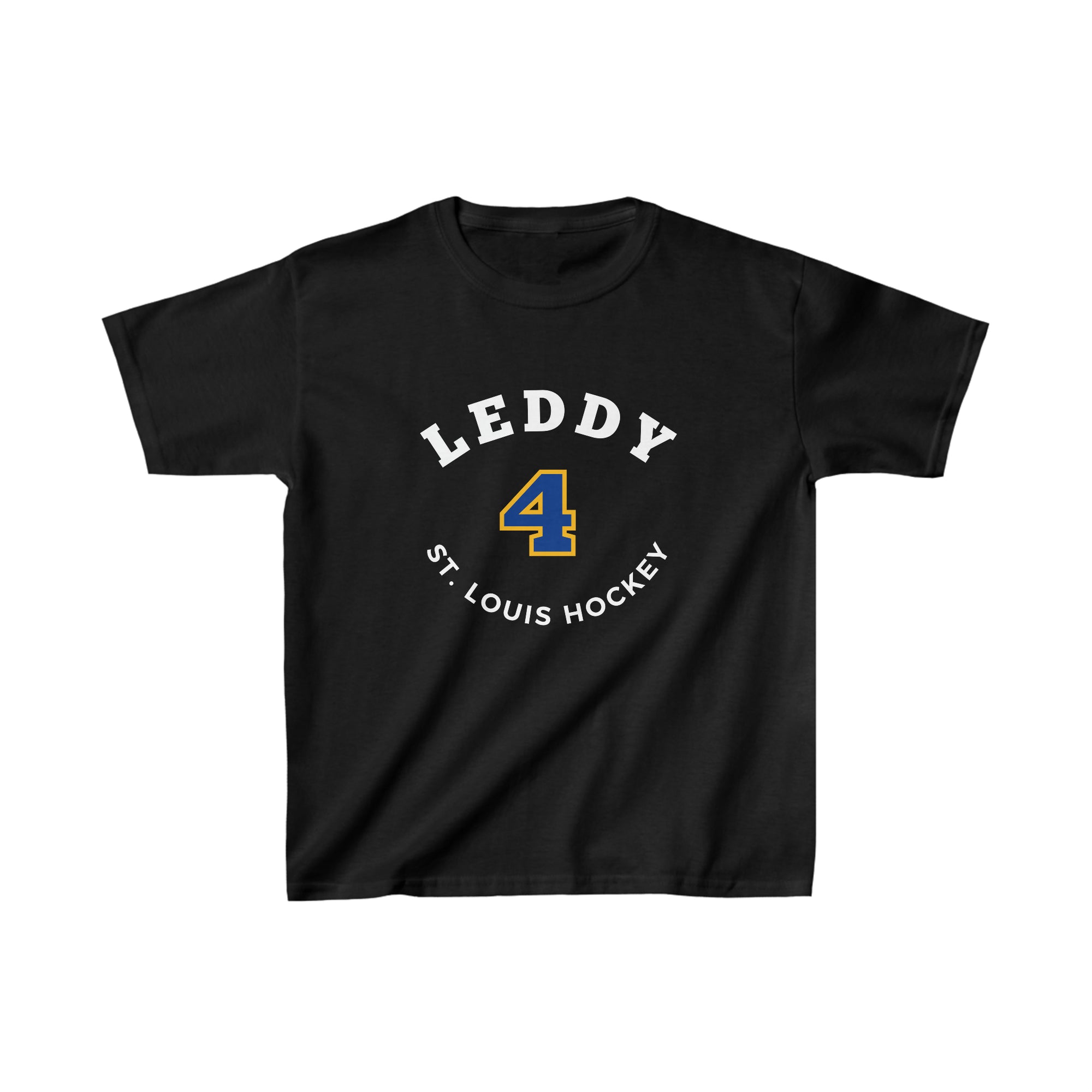 Leddy 4 St. Louis Hockey Number Arch Design Kids Tee