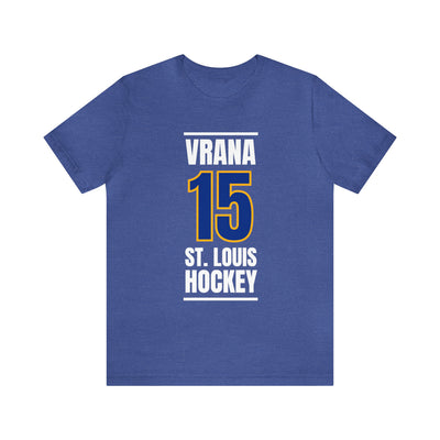 Vrana 15 St. Louis Hockey Blue Vertical Design Unisex T-Shirt