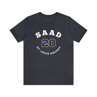 Saad 20 St. Louis Hockey Number Arch Design Unisex T-Shirt