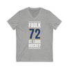 Faulk 72 St. Louis Hockey Blue Vertical Design Unisex V-Neck Tee