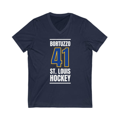 Bortuzzo 41 St. Louis Hockey Blue Vertical Design Unisex V-Neck Tee