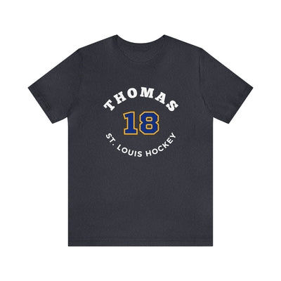 Thomas 18 St. Louis Hockey Number Arch Design Unisex T-Shirt