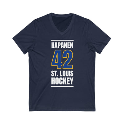 Kapanen 42 St. Louis Hockey Blue Vertical Design Unisex V-Neck Tee