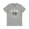 Blais 79 St. Louis Hockey Number Arch Design Unisex V-Neck Tee