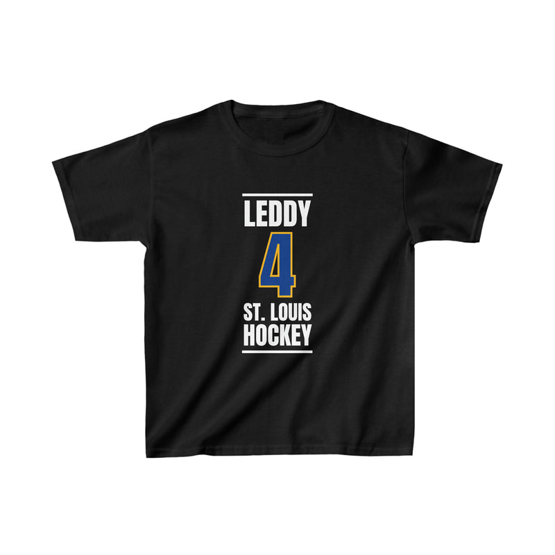 Leddy 4 St. Louis Hockey Blue Vertical Design Kids Tee
