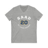 Saad 20 St. Louis Hockey Number Arch Design Unisex V-Neck Tee