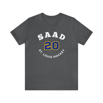 Saad 20 St. Louis Hockey Number Arch Design Unisex T-Shirt