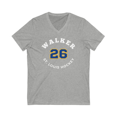 Walker 26 St. Louis Hockey Number Arch Design Unisex V-Neck Tee