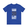 Saad 20 St. Louis Hockey Blue Vertical Design Unisex T-Shirt