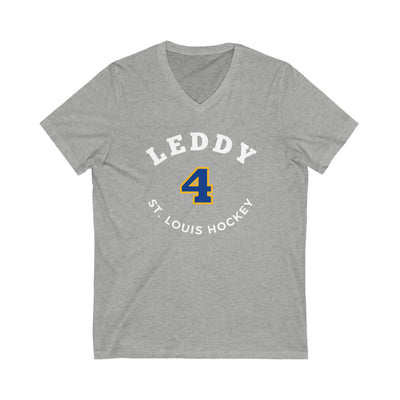 Leddy 4 St. Louis Hockey Number Arch Design Unisex V-Neck Tee