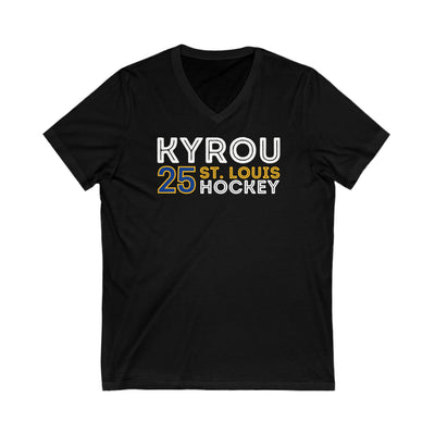 Kyrou 25 St. Louis Hockey Grafitti Wall Design Unisex V-Neck Tee