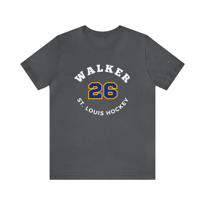 Walker 26 St. Louis Hockey Number Arch Design Unisex T-Shirt