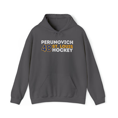 Perunovich 48 St. Louis Hockey Grafitti Wall Design Unisex Hooded Sweatshirt