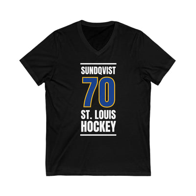 Sundqvist 70 St. Louis Hockey Blue Vertical Design Unisex V-Neck Tee