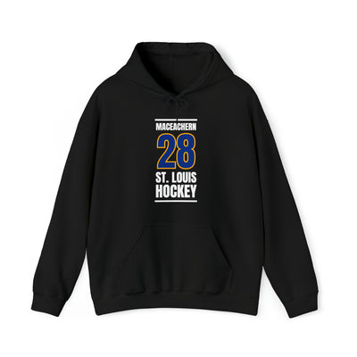 MacEachern 28 St. Louis Hockey Blue Vertical Design Unisex Hooded Sweatshirt