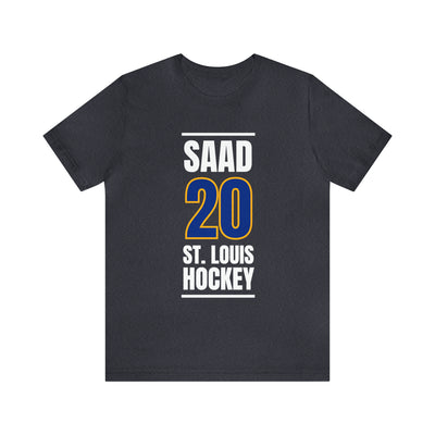 Saad 20 St. Louis Hockey Blue Vertical Design Unisex T-Shirt