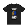 Thomas 18 St. Louis Hockey Blue Vertical Design Unisex T-Shirt