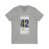 Kapanen 42 St. Louis Hockey Blue Vertical Design Unisex V-Neck Tee