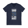 Saad 20 St. Louis Hockey Blue Vertical Design Unisex V-Neck Tee