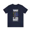 Thomas 18 St. Louis Hockey Blue Vertical Design Unisex T-Shirt