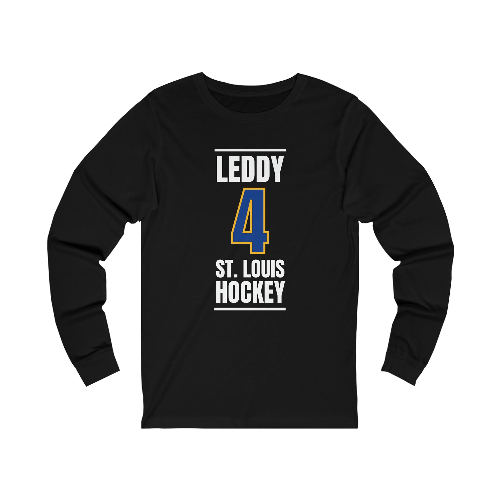Leddy 4 St. Louis Hockey Blue Vertical Design Unisex Jersey Long Sleeve Shirt