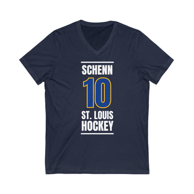 Schenn 10 St. Louis Hockey Blue Vertical Design Unisex V-Neck Tee