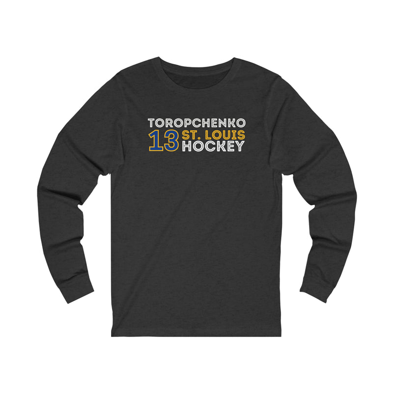 Toropchenko 13 St. Louis Hockey Grafitti Wall Design Unisex Jersey Long Sleeve Shirt
