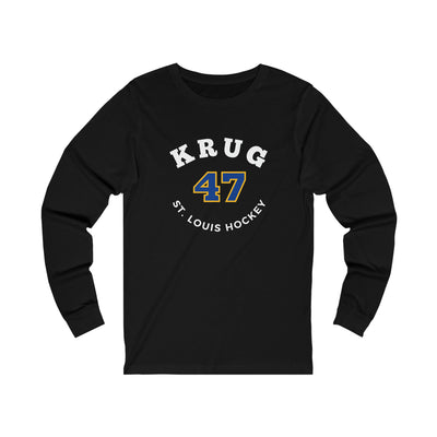 Krug 47 St. Louis Hockey Number Arch Design Unisex Jersey Long Sleeve Shirt