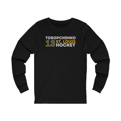 Toropchenko 13 St. Louis Hockey Grafitti Wall Design Unisex Jersey Long Sleeve Shirt