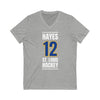 Hayes 12 St. Louis Hockey Blue Vertical Design Unisex V-Neck Tee