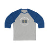 Parayko 55 St. Louis Hockey Number Arch Design Unisex Tri-Blend 3/4 Sleeve Raglan Baseball Shirt