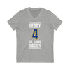 Leddy 4 St. Louis Hockey Blue Vertical Design Unisex V-Neck Tee