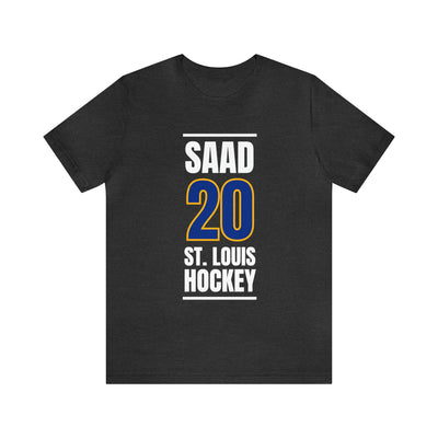 Saad 20 St. Louis Hockey Blue Vertical Design Unisex T-Shirt