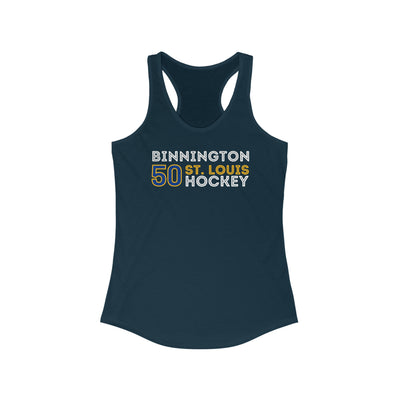 Binnington 50 St. Louis Hockey Grafitti Wall Design Women's Ideal Racerback Tank Top