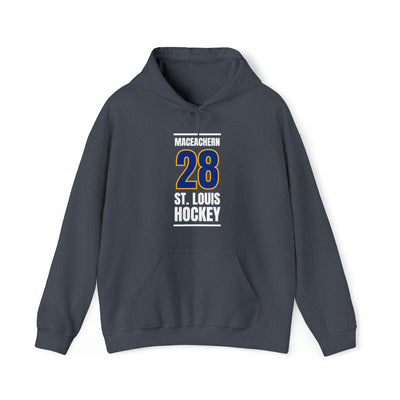 MacEachern 28 St. Louis Hockey Blue Vertical Design Unisex Hooded Sweatshirt