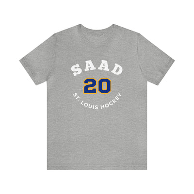 Saad 20 St. Louis Hockey Number Arch Design Unisex T-Shirt