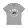 Rosen 43 St. Louis Hockey Number Arch Design Unisex V-Neck Tee